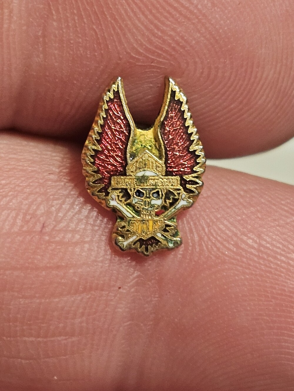 Vintage Gold Tone Harley Davidson Earring Stud